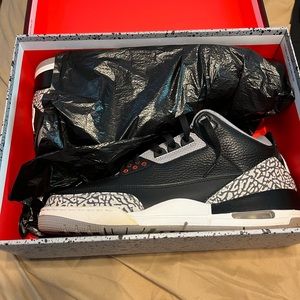 Original Jordan 3 black cement size 12 worn once